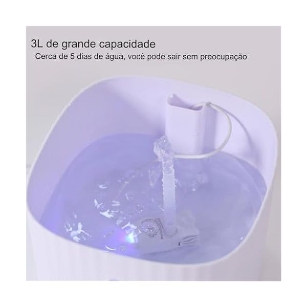 GONDMAX Bebedouro AutomÃ¡tico para Gatos e CÃ£es, 3 Litros, Branco - Imagem 5