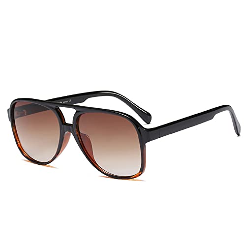 YOJUED Verres Pilotes Lunettes de Soleil Rétro Vintage Aviator Teintées Lunettes pour Femmes Hommes Léopard Noir Cover