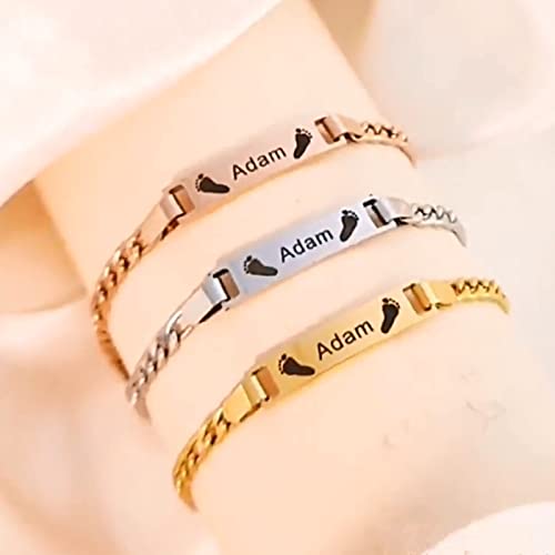 Personalized Baby Bar Bracelet Custom Gift Gold Bracelet Baby Name Bracelet for Boy Bracelet for Girl Newborn Toddler Kids School Children Teens Custom ID Engraved2