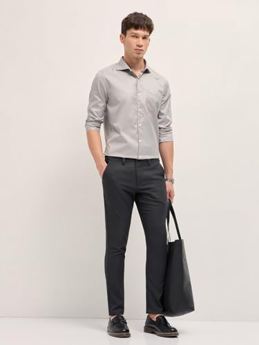 Image of THE BEAR HOUSE Men's Blue Regular Fit Formal Trouser