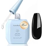 AZUREBEAUTY 18ml Gel Top Coat No Wipe High Gloss Gel Nail Polish Clear Top Coat Long Lasting Shine Finish Soak Off UV LED Nail Lamp for Manicure