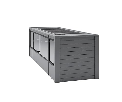 Image of New Age Pet ECOFLEX 72 inch Wide Large Reptile Habitat, Mojave Lounge for Snakes, Tortoises & Lizards in Maple, Black & Grey, Easy Assembly, Sliding Glass Doors & Mesh Top