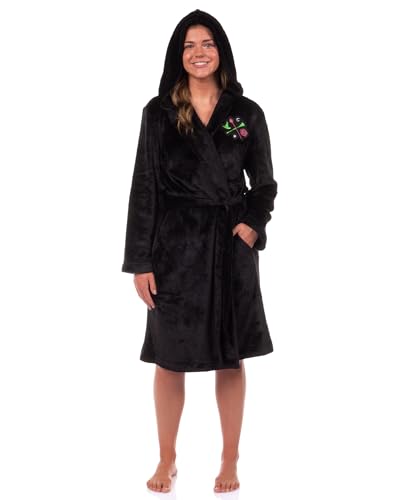 INTIMO Wicked Robe Womens Elphaba and Glinda Wand Broom Charm Bathrobe For Adults (S/M)