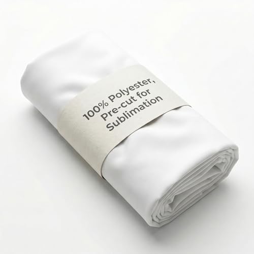 Sublimation Polyester Fabric White – 100% Polyester Precut, 2 Yards x 65' – Smooth, Soft, Sublimation-Ready Material for Heat Press, DIY Craft, Printing, Sewing Projects, 75 GSM