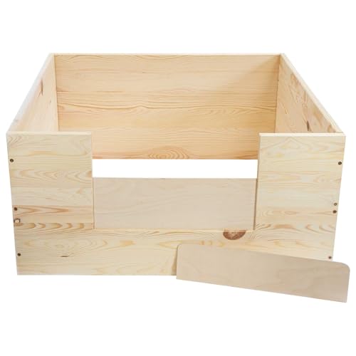 Schecker Welpen - Wurfkiste - Wurfbox - Welpenbox aus hochwertigem Naturholz 80x 80 x 38 cm