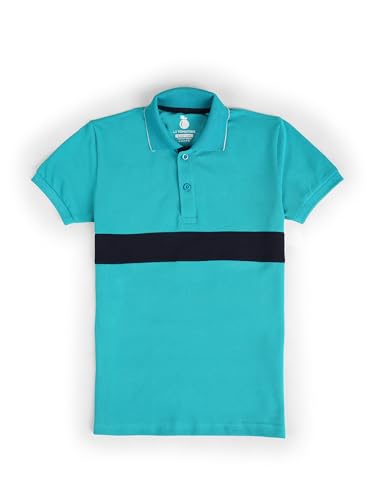 Image of Li'l Tomatoes Boys Pique Polo T-Shirt | Solid Collar Half Sleeve Casual Summer Wear | Soft & Breathable Cotton Blend | 3-15 Years