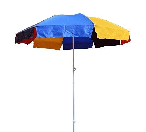 Promotional Center Pole 8ft Thick Waterproof Fabric Garden Umbrella without Stand, Outdoor Big Size Canopy Patio Umbrella for Sun/Rain/Wind Protection, Resort & Poolside (Multicolor, 96 Inch)