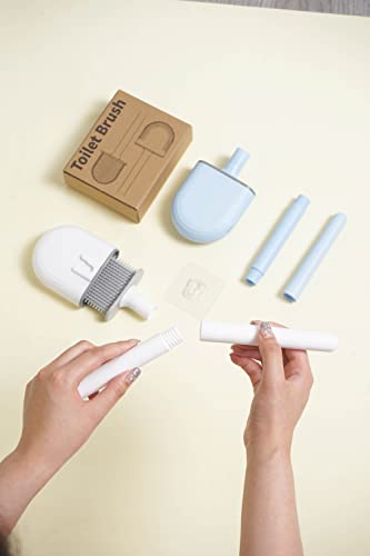 Image of Silicone Toilet Brush, Flexible Brush, Toilet Cleaning Brush, Long Handle, Wall Mount, hygienic Brush