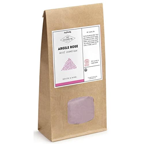 MY COSMETIK - Arcilla rosa - Certificado Ecocert COSMOS NATURAL - Origen 100% natural - Calidad cosmética - Suavizante y cicatrizante | Hecho en Francia - Bolsa kraft de 200 g
