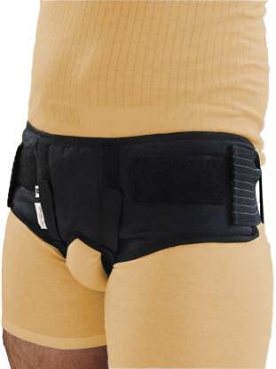 FalsacareHernia Support Double Pressure Truss Pads Hip Support (Black) (X-Large(40"-44"))
