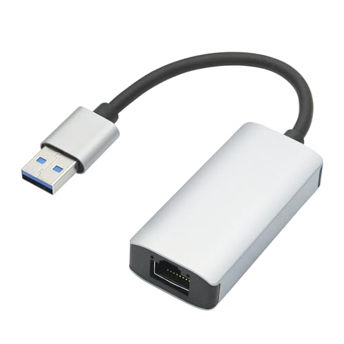 Adaptador USB A a RJ45 Ethernet Gigabit LAN con Cable de 10cm y Carcasa de Aluminio