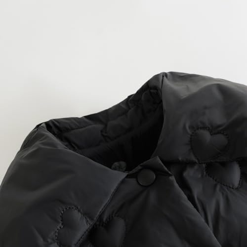 marc & janie Girls Mid-Length Lapel Down Jacket Long Sleeve Snap Button Coat Warm Ultralight Tops 2320274