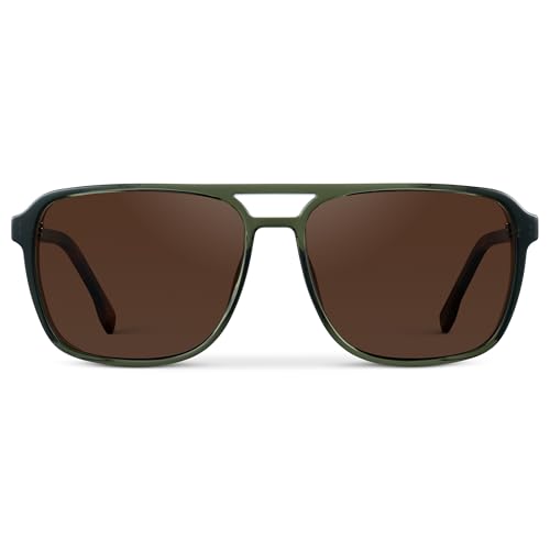Image of WearMe Pro Harvey Men's Polarized Sunglasses, Modern Square Aviator Style