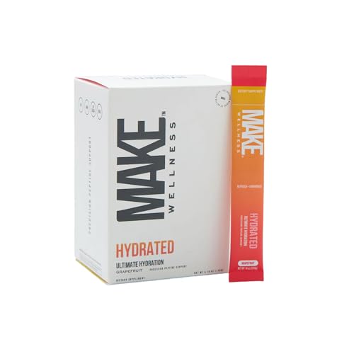 Make Wellness HYDRATED | 30 Servings | Grapefruit Flavor | Supports Hydration & Electrolyte Balance | Bioactive Peptide Blend for Daily Overall Wellness