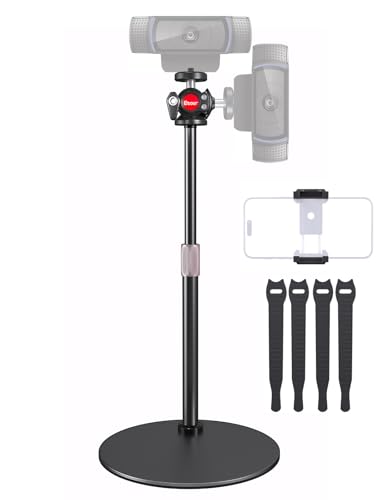 Etour Webcam Stand for Desk, with 360 Ballhead, Heavy Base Height Adjustable Tripod for Logitech Webcam C922 C930e C920 C615 C960 C920x BRIO 4K NexiGo N...