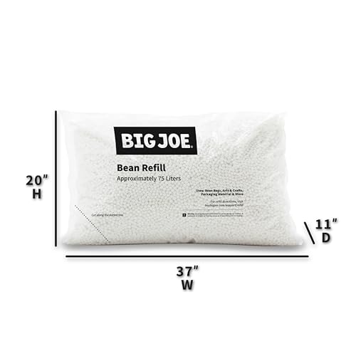 Big Joe Bean Refill, Polystyrene Beans for Bean Bags or Crafts, 75 Liters