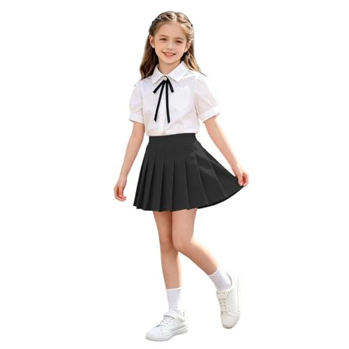 Ensemble vêtements habillés filles avec haut uniforme et nœud papillon