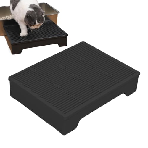 Paso de inodoro ajustable para gatos con rampa de para gatos en red urinaria que pierde Urine-Anti, con protección antipulverización | Perfecto para interiores y hogares
