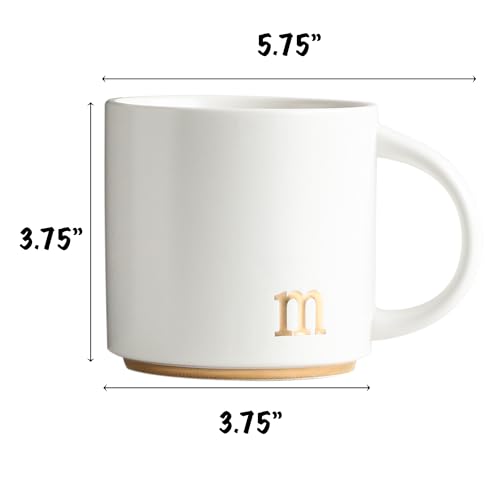 COLLECTIVE HOME Ceramic Coffee Mug, 15 oz Monogram Cup with Gift Box(m) - Image 2