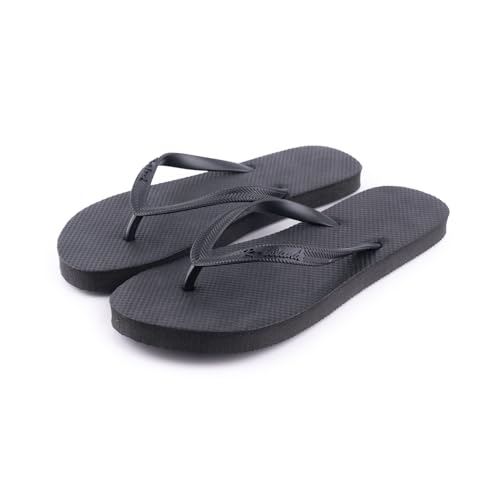 R-ISLAND Flip-Flop Tongs d'été pour femme, adulte, pour la plage, la piscine, la maison., Noir , 37 EU