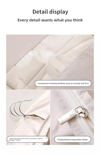 Space Saving Hanging Garment Bag with Self Compression Zipper, Upgrade Dust Cover Clothes Bags for Down Coat Down Coat Compression Dust Cove(Gray Small)2