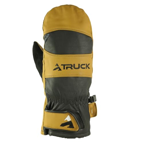 Truck Gloves | Pro Mittens Brown Size 6 | Leather Unisex Mittens | Warm Perfect Mitt in Cold Weather for Men or Women