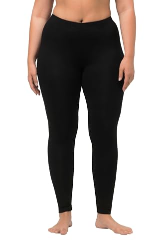 Ulla Popken Damen Leggings, Wadenlang, Schmales Bein, Elastikbund, Schwarz,...