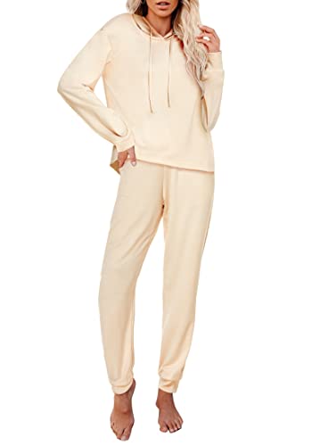 Ekouaer Women's Sweatsuit Set 2 Piece Long Sleeve Pullover And Drawstring Sweatpants Sport Outfits Sets With Pockets Khaki Xxl #TOP16