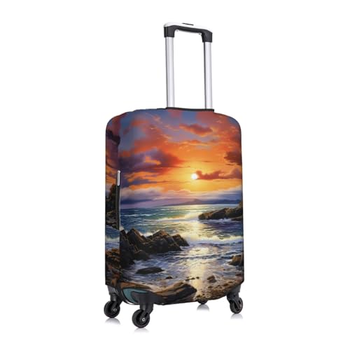 Ireland Sunset Seascape Print Luggage Suitcase Cover Protector Luggage Washable Covers With Concealed Zipper3