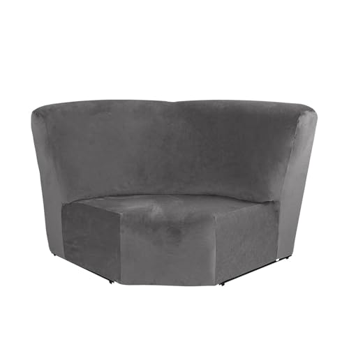YCDZSW Funda Sofá Esquinero 5 Plazas Elástica, Antideslizante, Terciopelo, Gris