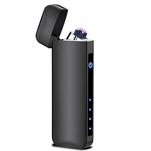 Dual Arc Plasma Lighter Battery Indicator Windproof USB Rechargeable Sleek Design Cool Looking