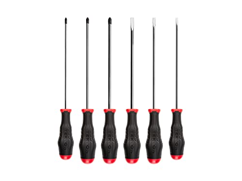 Image of TEKTON Long High-Torque Screwdriver Set, 6-Piece (#1 - #3, 3 /16-5 /16 in.) | DRV43017 | Made in USA