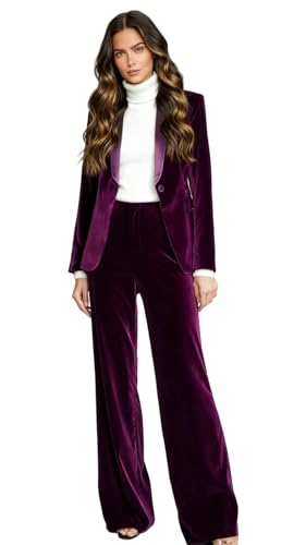 TOPGH Womens Velvet 2 Piece Outfits Women's Blazer Suits Wedding