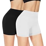 NexiEpoch 2 Pack Biker Shorts for Women - 3'/5'/8' Booty Volleyball High Waisted Black Spandex Shorts for Yoga Dance Workout
