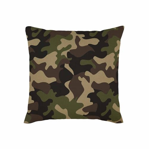 Tasdana ASD-PILLOWCOVERS1019 Camouflage Throw Pillow Cover Classic Army Green Solider Woodland Print Pillow Covers 18X18 Inch Square Cotton Linen Soft Couch Cushion Case cover