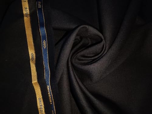 Tissu 100% laine noir Super 120s haut de gamme pour costume sur mesure