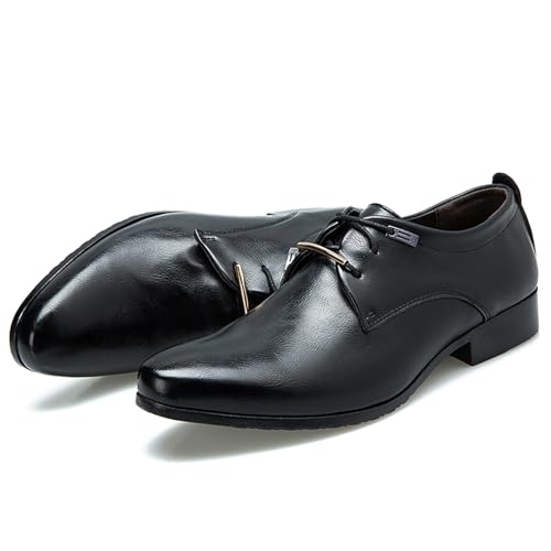 Men's Retro Dress Shoes Formal Business Leather Oxfords Dressy Suit Tuxedo Metal Shoelaces Weeding Prom Derby Shoes3