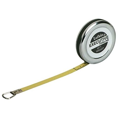 Lufkin W606PM Executive Diameter Pocket Tape Measure, 2m x 6 mm for Measuring Diameters in mm, with Chrome Housing Cover