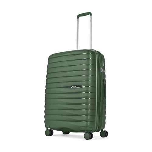 Image of Skybags Float Max 66 Cms Medium Check-in Polypropylene Hardshell Sided Luggage /Suitcase /Inline Expandable Trolley Bag- Green