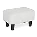 BonVache Small Footstool Ottoman, Footrest under Desk, Cream Boucle Step Stool with Wood Legs, Rectangle Teddy Foot rests Pet Steps Dog Stairs for High Beds and sofa