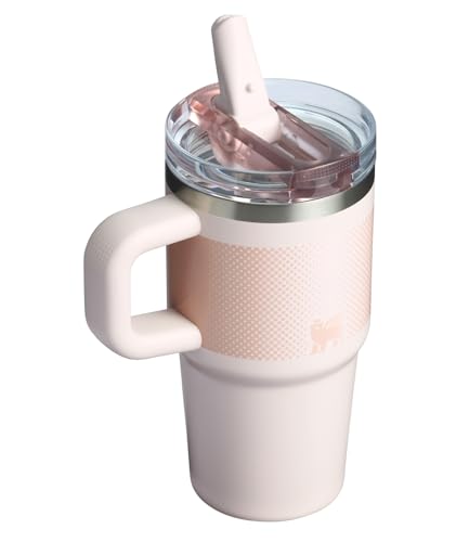 Image of Stanley Quencher Protour Flip Straw Tumbler With Leakproof Lid 20 Oz | Built-In Straw & Handle | Cupholder Compatible For Travel | Insulated Stainless Steel Cup | BPA-Free | Rose Quartz Fade 590 Ml