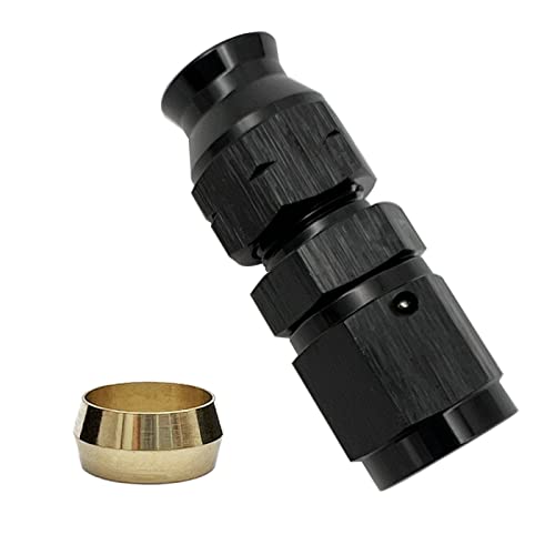 Krd Performance 6An Female Flare To 3/8" (9.5Mm) Od Fuel Hardline Tube Adapter Fitting Aluminum Black #TOP2