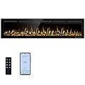Kentsky 72" WiFi Electric Fireplace Inserts, Recessed and Wall Mounted Fireplace Heater W/Adjustable Flame Color & Brightness, Thermostat, 9H Timer, App and Remote Control, 750/1500W