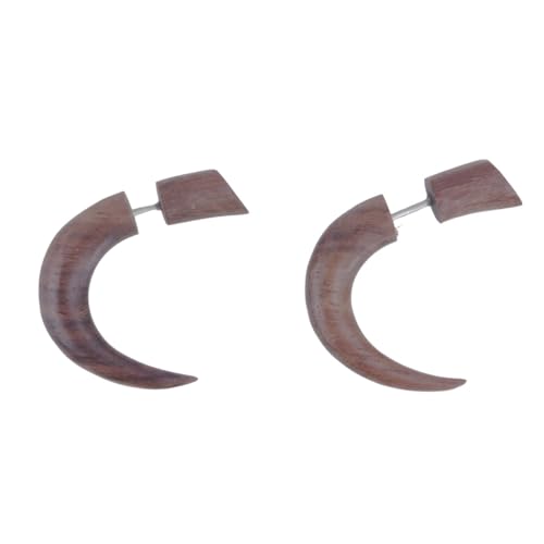 Sundarwald Wooden Fake Guages Earrings, 20GA Posts, Handmade Natural Wood Faux Tapers Plugs for Women and Men