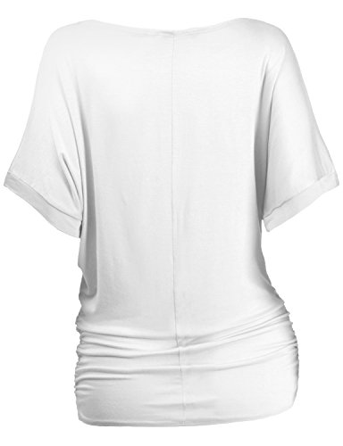 TWINTH Cut Out Off Shoulder Dolman Tunic Top White 2XL