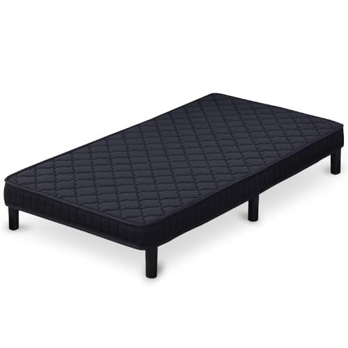アイリスプラザ 脚付きマットレス ブラック シングル ウレタンマットレス 圧縮梱包 組立簡単 体圧分散 硬め ズレにくい