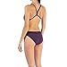ARENA Women's Team MaxLife Swimsuit Solid Challenge Back One Piece Competition Training Bathing Suit Athletic Swimwear, Plum/White, US Size 22
