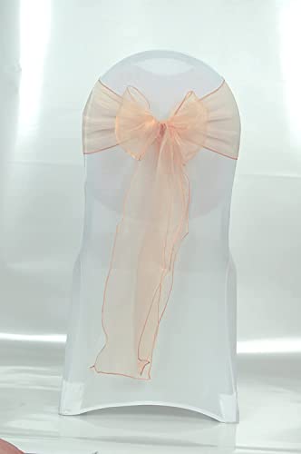 Babat 25x Organza Stuhlschleifen in Apricot (O19) Läufer TAFT Schleife Schleifen Stuhlhussen Hochzeit Cover