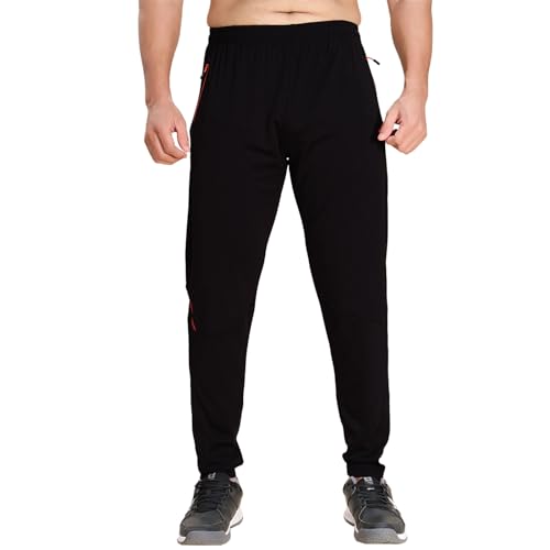 Image of TECHNOSPORT Men's Plus Size Solid Slim Fit Track Pant with Quick Dry SPF50+ for Running, Workout & Sports