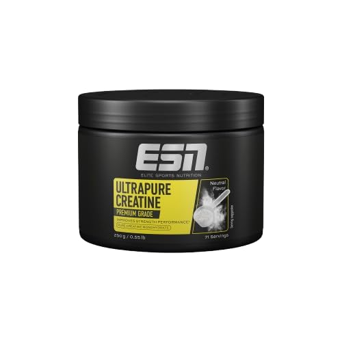 ESN Ultrapure Creatine Monohydrate, 250 g, 71 porciones, creatina en polvo, microfina y óptimamente soluble, vegana - made in Germany (el diseño puede variar)